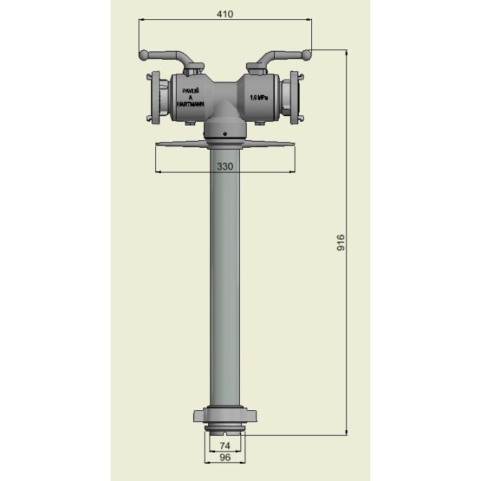 Hydrant extension with ball cap (overhead hydrant)