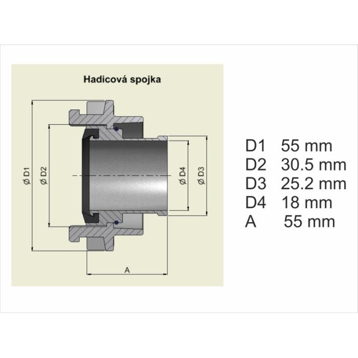 Fire hose coupling D25 Al (pair)