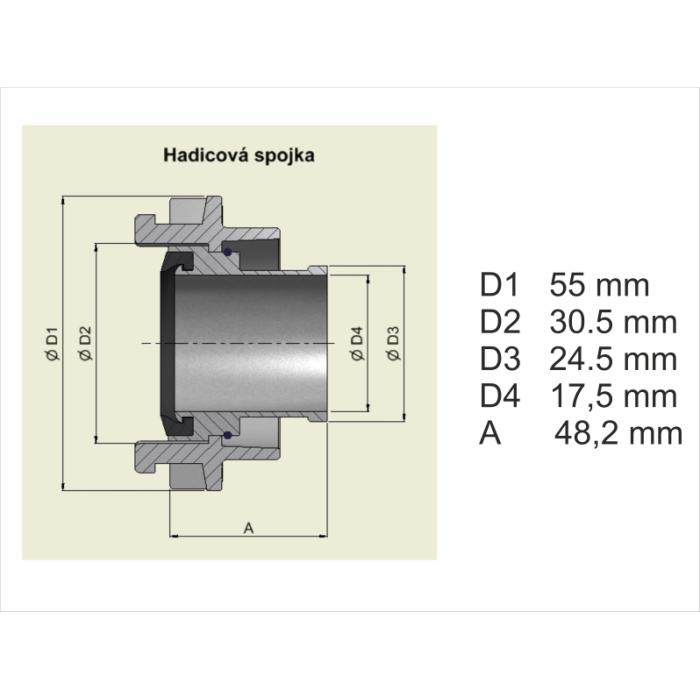 Fire hose coupling D25 polypropylene (pair)