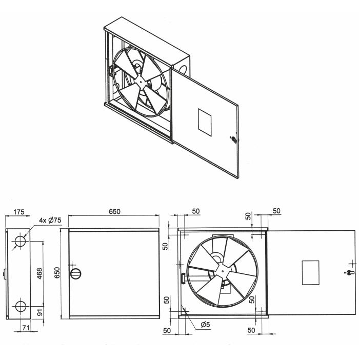 Hydrant system with hose D19 -20bm - glass door - nozzle eq. 6 - WHITE