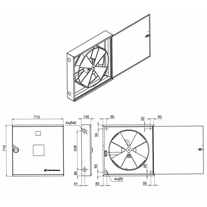 Hydrant system with hose D19 -20bm - full door - nozzle eq.6 - WHITE