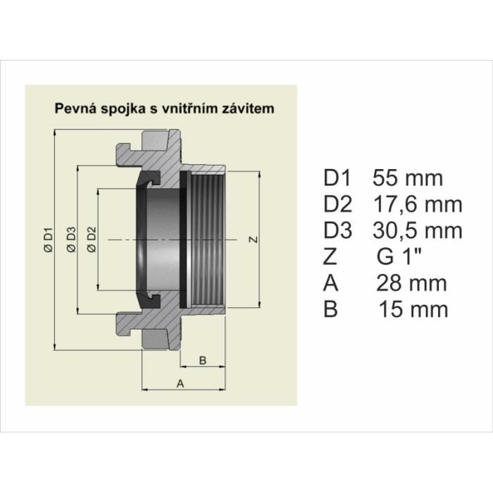 Rigid fire coupling D25 Al