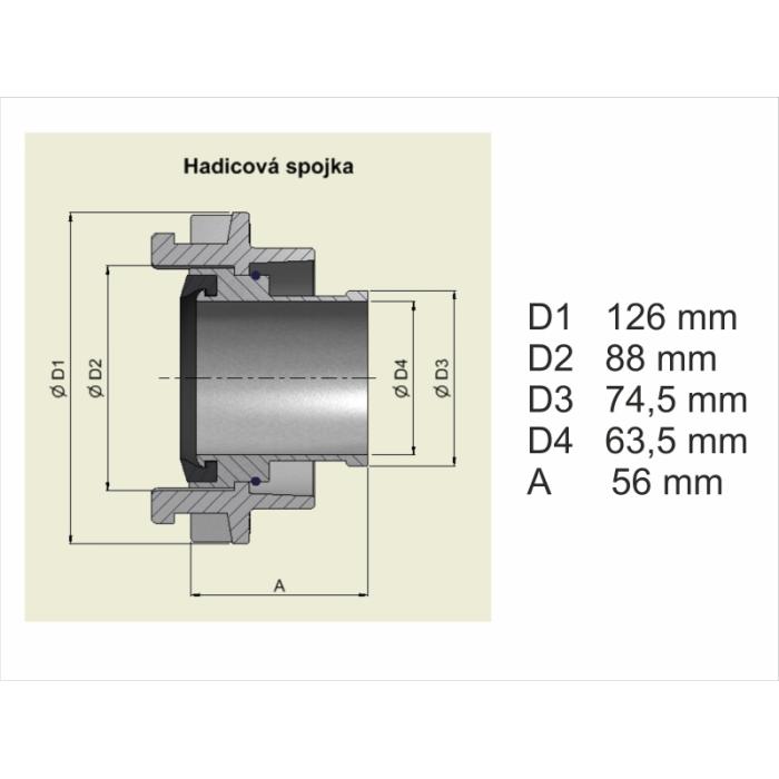 Fire hose coupling B75 Al (pair)